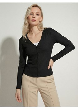 Sinsay - Prążkowana bluzka z wiskozy - czarny ze sklepu Sinsay w kategorii Bluzki damskie - zdjęcie 187966120