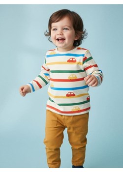 Sinsay - Bawełniana koszulka w paski - kremowy ze sklepu Sinsay w kategorii T-shirty chłopięce - zdjęcie 187966152