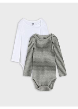 Sinsay - Body z bawełną 2 pack - szary ze sklepu Sinsay w kategorii Body niemowlęce - zdjęcie 187966182