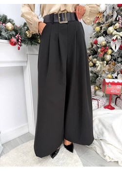 Czarne Eleganckie Spodnie z Szerokimi Nogawkami ze sklepu ModnaKiecka.pl w kategorii Spodnie damskie - zdjęcie 187967472