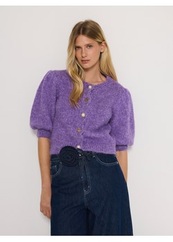Reserved - Kardigan z ozdobnymi guzikami - fioletowy ze sklepu Reserved w kategorii Swetry damskie - zdjęcie 187969221