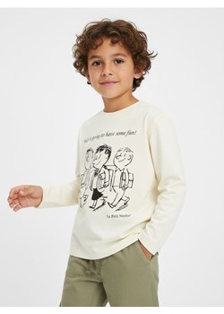 Sinsay - Bawełniana koszulka z nadrukiem Le Petit Nicolas - beżowy ze sklepu Sinsay w kategorii Bluzki dziewczęce - zdjęcie 187969984