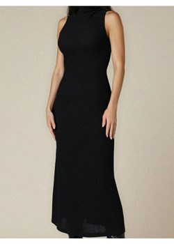 Sinsay - Prążkowana sukienka maxi z połgolfem - czarny ze sklepu Sinsay w kategorii Sukienki - zdjęcie 187969993