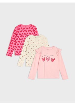 Sinsay - Bawełniana koszulka 3 pack - wielobarwny ze sklepu Sinsay w kategorii Bluzki dziewczęce - zdjęcie 187970041