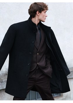 Reserved - Klasyczny płaszcz z wełną - czarny ze sklepu Reserved w kategorii Płaszcze męskie - zdjęcie 187972431