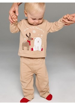 Sinsay - Piżama dwuczęściowa z nadrukiem renifera i misia polarnego - beżowy ze sklepu Sinsay w kategorii Piżamy dziecięce - zdjęcie 187972684