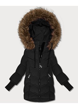 Zimowa kurtka damska z dzianinowymi ściągaczami Goodlookin czarna (KK60613) ze sklepu goodlookin.pl w kategorii Kurtki damskie - zdjęcie 187973201