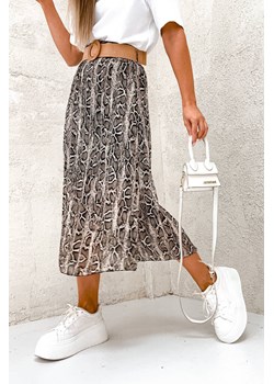 SPÓDNICA MIDI ZE ZWIERZĘCYM PRINTEM- SKÓRA WĘŻA+ PASEK ze sklepu olika.com.pl w kategorii Spódnice - zdjęcie 187973523