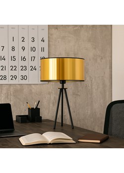 Czarno-złota lampa stołowa na 3 nogach w stylu glamour ALTA MIRROR ze sklepu Lysne w kategorii Lampy stołowe - zdjęcie 187973951