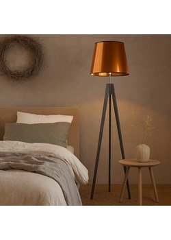 Drewniana lampa stojąca na trójnogu do sypialni ARUBA MIRROR ze sklepu Lysne w kategorii Lampy podłogowe - zdjęcie 187973962