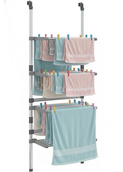 Trzypoziomowa suszarka na ręczniki H4-Z38 ze sklepu Edinos.pl w kategorii Akcesoria łazienkowe - zdjęcie 187974281