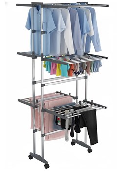 Trzypoziomowa mobilna suszarka na pranie F8-E71 ze sklepu Edinos.pl w kategorii Akcesoria łazienkowe - zdjęcie 187974282