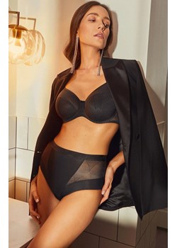 Gorteks biustonosz semi-soft półusztywniany z geometrycznym wzorem Laurel B3, Kolor czarny, Rozmiar 75F, Gorteks ze sklepu Primodo w kategorii Biustonosze - zdjęcie 187974602