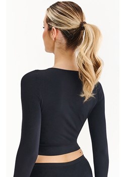 Bezszwowy krótki top z długim rękawem Seamless S117, Kolor czarny, Rozmiar S/M, Gabriella ze sklepu Intymna w kategorii Bluzki damskie - zdjęcie 187974760