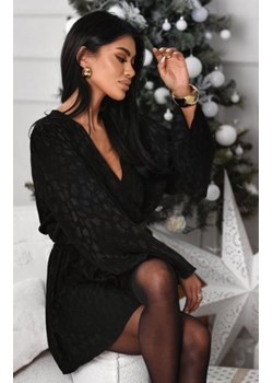 Wiskozowy czarny kombinezon damski w cętki Keal ze sklepu intimiti.pl w kategorii Kombinezony damskie - zdjęcie 187977370