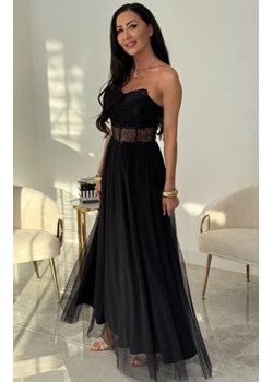 Czarna suknia wieczorowa premium z gorsetem i cekinami Amaya ze sklepu intimiti.pl w kategorii Sukienki - zdjęcie 187977403