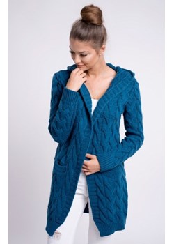 Setin długi morski kardigan z kapturem GLORIA ze sklepu intimiti.pl w kategorii Swetry damskie - zdjęcie 187977903