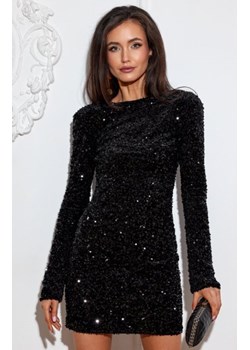 Czarna cekinowa sukienka sylwestrowa mini – polska produkcja ze sklepu intimiti.pl w kategorii Sukienki - zdjęcie 187977930
