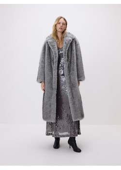 Reserved - Płaszcz z imitacji futra - jasnoszary ze sklepu Reserved w kategorii Futra damskie - zdjęcie 187978134
