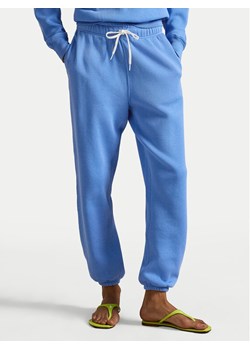 Polo Ralph Lauren Spodnie dresowe 211971700505 Błękitny Tapered Fit ze sklepu MODIVO w kategorii Spodnie damskie - zdjęcie 187978942
