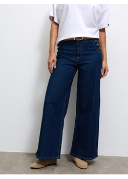 Mohito - Jeansy wide leg petite - granatowy ze sklepu Mohito w kategorii Jeansy damskie - zdjęcie 187979781