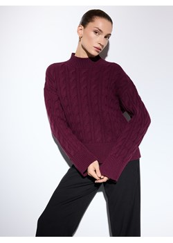 Mohito - Bordowy sweter z bawełny i wełny - bordowy ze sklepu Mohito w kategorii Swetry damskie - zdjęcie 187981770