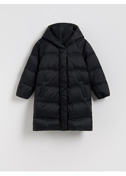 Reserved - Pikowany płaszcz z naturalnym puchem - czarny ze sklepu Reserved w kategorii Płaszcze dziewczęce - zdjęcie 187982963