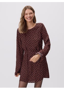 Reserved - Sukienka mini w kropki - brązowy ze sklepu Reserved w kategorii Sukienki - zdjęcie 187982974