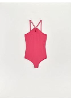 Sinsay - Body na ramiączkach z marszczeniem i ozdobnym kółkiem - różowy ze sklepu Sinsay w kategorii Bluzki damskie - zdjęcie 187983603