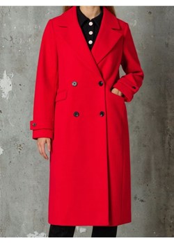 Sinsay - Klasyczny płaszcz dwurzędowy - czerwony ze sklepu Sinsay w kategorii Płaszcze damskie - zdjęcie 187983624