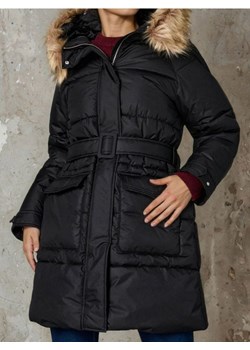 Sinsay - Pikowany płaszcz z kapturem - czarny ze sklepu Sinsay w kategorii Płaszcze damskie - zdjęcie 187983632
