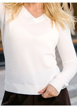 Sinsay - Sweter z dekoltem w serek - kremowy ze sklepu Sinsay w kategorii Swetry damskie - zdjęcie 187984524