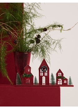 Sinsay - Dekoracja świąteczna w kształcie domków - bordowy ze sklepu Sinsay w kategorii Dekoracje bożonarodzeniowe - zdjęcie 187984541