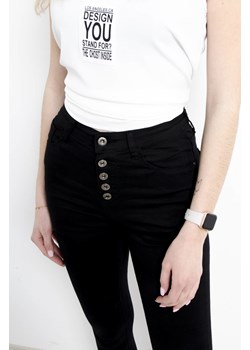 CZARNE SPODNIE SKINNY Z GUZIKAMI - WYSOKI STAN ze sklepu olika.com.pl w kategorii Spodnie damskie - zdjęcie 187986642