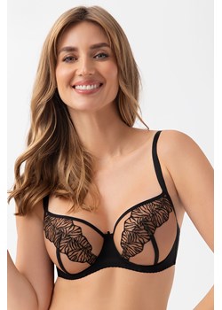 Gorsenia K964 Vida biustonosz miękki z fiszbinami czarny ze sklepu kontri.pl w kategorii Biustonosze - zdjęcie 187986764