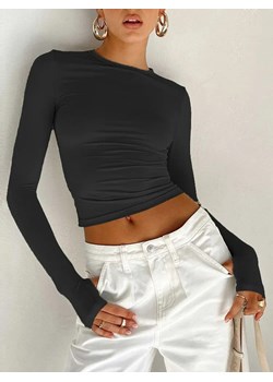 Damska bluzka z otworami na kciuk - Czarny S ze sklepu Intimica.pl w kategorii Bluzki damskie - zdjęcie 187987320