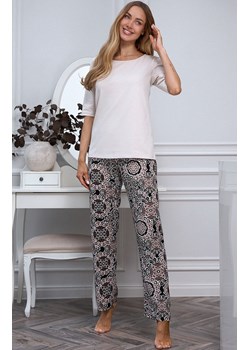 Piżama damska długa La Boheme, Kolor beżowo-czarny, Rozmiar S, Momenti per me ze sklepu Primodo w kategorii Piżamy damskie - zdjęcie 187987601