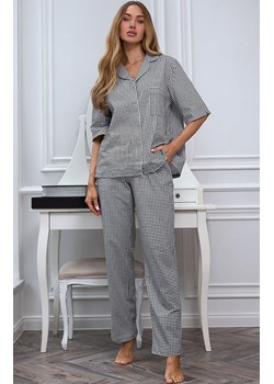 Bawełniana rozpinana piżama damska Serenity, Kolor czarno-biały, Rozmiar S, Momenti per me ze sklepu Primodo w kategorii Piżamy damskie - zdjęcie 187987620