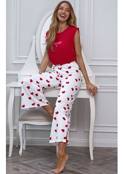 Bawełniana piżama damska w serduszka VALENTINE, Kolor czerwono-biały, Rozmiar S/M, PURE SIN ze sklepu Primodo w kategorii Piżamy damskie - zdjęcie 187987634