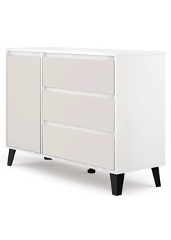 Komoda z szafką i szufladami do salonu biały + kaszmir P1-F59 ze sklepu Edinos.pl w kategorii Komody - zdjęcie 187987750