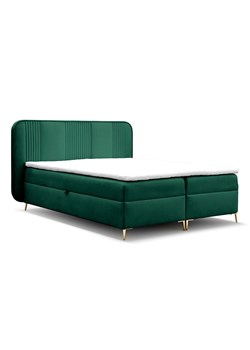 Zielone welurowe łóżko kontynentalne 4 rozmiary - Averell ze sklepu Edinos.pl w kategorii Łóżka i materace - zdjęcie 187987772