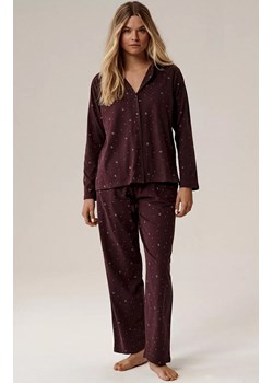 Piżama Atlantic bawełniana piżama damska rozpinana NLP-503-WINO, Kolor wino, Rozmiar XL, ATLANTIC ze sklepu Intymna w kategorii Piżamy damskie - zdjęcie 187987841