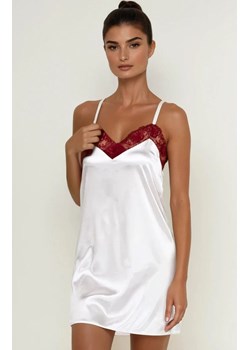 Satynowa koszula nocna Allure Pearl, Kolor biało-czerwony, Rozmiar S, Momenti per me ze sklepu Intymna w kategorii Koszule nocne - zdjęcie 187987861