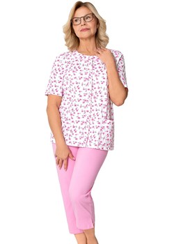 Bawełniana piżama damska rozpinana Maria I 200 34, Kolor biało-różowy, Rozmiar 2XL, MARTEL ze sklepu Intymna w kategorii Piżamy damskie - zdjęcie 187988041