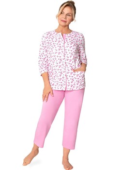 Bawełniana piżama damska 7/8 rozpinana Maria II 201 34, Kolor biało-różowy, Rozmiar 2XL, MARTEL ze sklepu Intymna w kategorii Piżamy damskie - zdjęcie 187988044