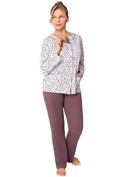 Długa bawełniana piżama damska rozpinana Maria III 202 35, Kolor śliwkowy, Rozmiar 2XL, MARTEL ze sklepu Intymna w kategorii Piżamy damskie - zdjęcie 187988052