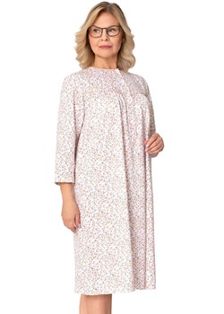 Bawełniana koszula nocna damska z długim rękawem Bogna II 204 33, Kolor biało-pomarańczowy, Rozmiar 2XL, MARTEL ze sklepu Intymna w kategorii Koszule nocne - zdjęcie 187988061