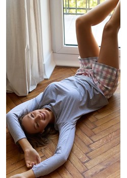 Mefemi piżama damska z krótką nogawką Stella, Kolor szaro-różowy, Rozmiar S, Mefemi ze sklepu Intymna w kategorii Piżamy damskie - zdjęcie 187988080
