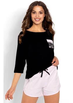 Bawełniana piżama damska dwuczęściowa Amanda, Kolor czarno-różowy, Rozmiar S, Momenti per me ze sklepu Intymna w kategorii Piżamy damskie - zdjęcie 187988120