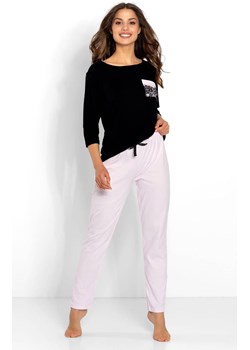 Piżama damska długa Ashley, Kolor czarno-różowy, Rozmiar S, Momenti per me ze sklepu Intymna w kategorii Piżamy damskie - zdjęcie 187988123